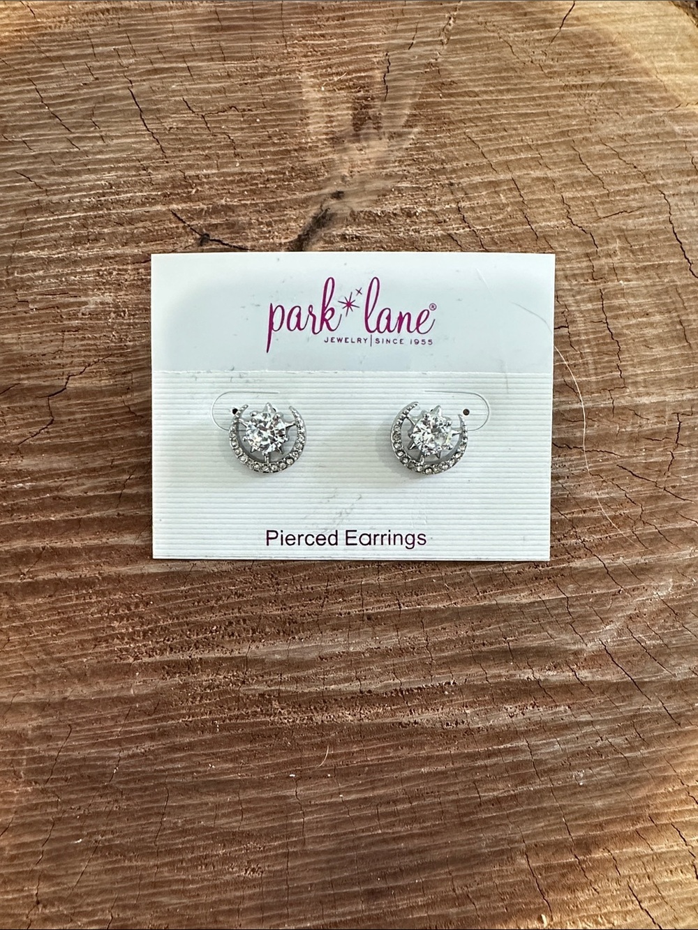 Park Lane Silver Crystal Halo Stud Earrings - Silver/Clear